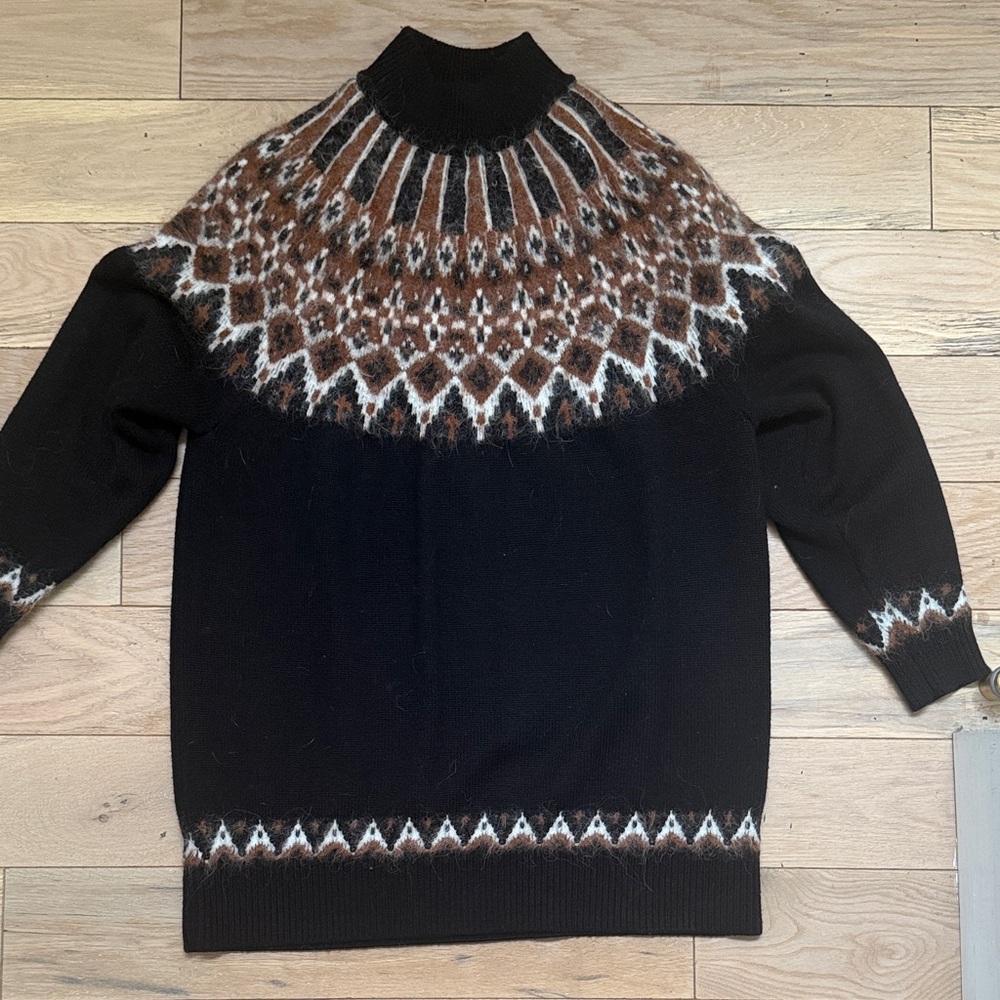 STAUD Black and Brown Knit Sweater